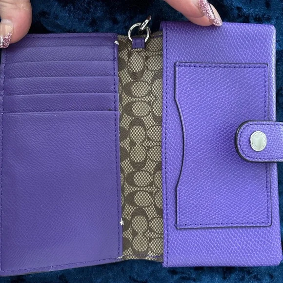 Coach Purple Wristlet Clutch - Picture 2 of 3